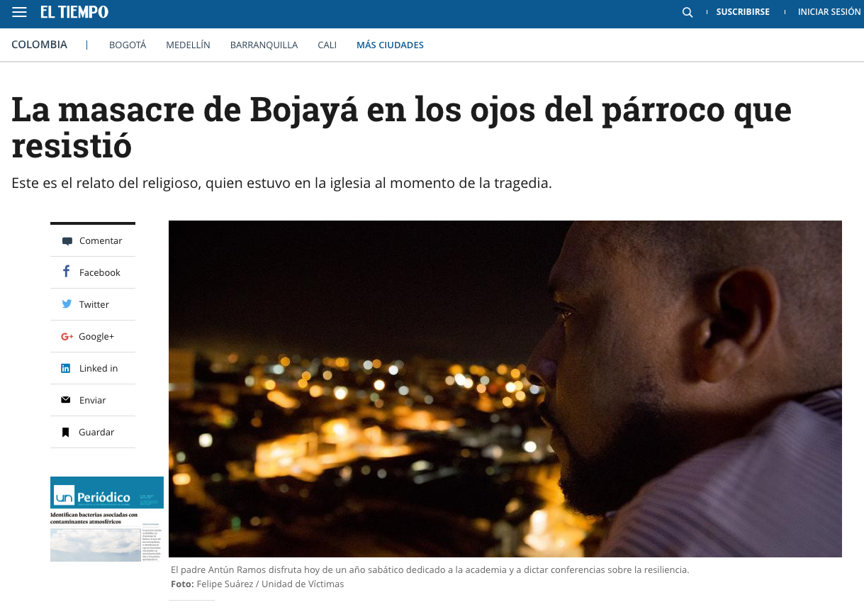 La masacre de Bojayá en los ojos del párroco que resistió